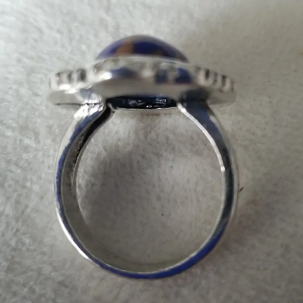 Purple vintage style silver tone band size 9